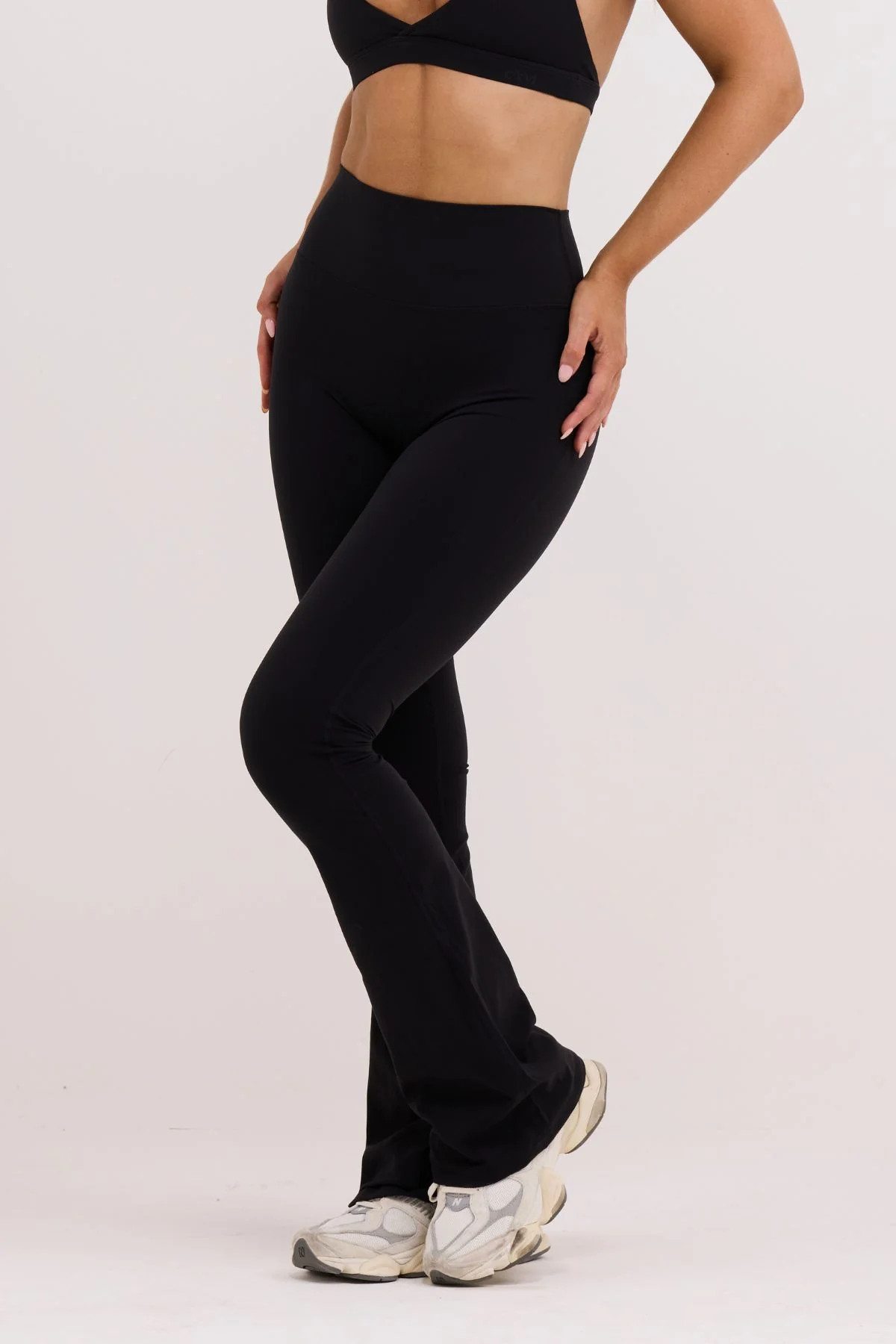 Black Subtle Scrunch Flared Legging - Image 3