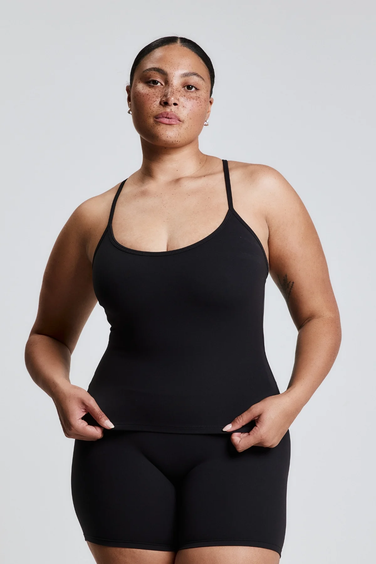 Black Thin Strap Racerback Tank - Image 4