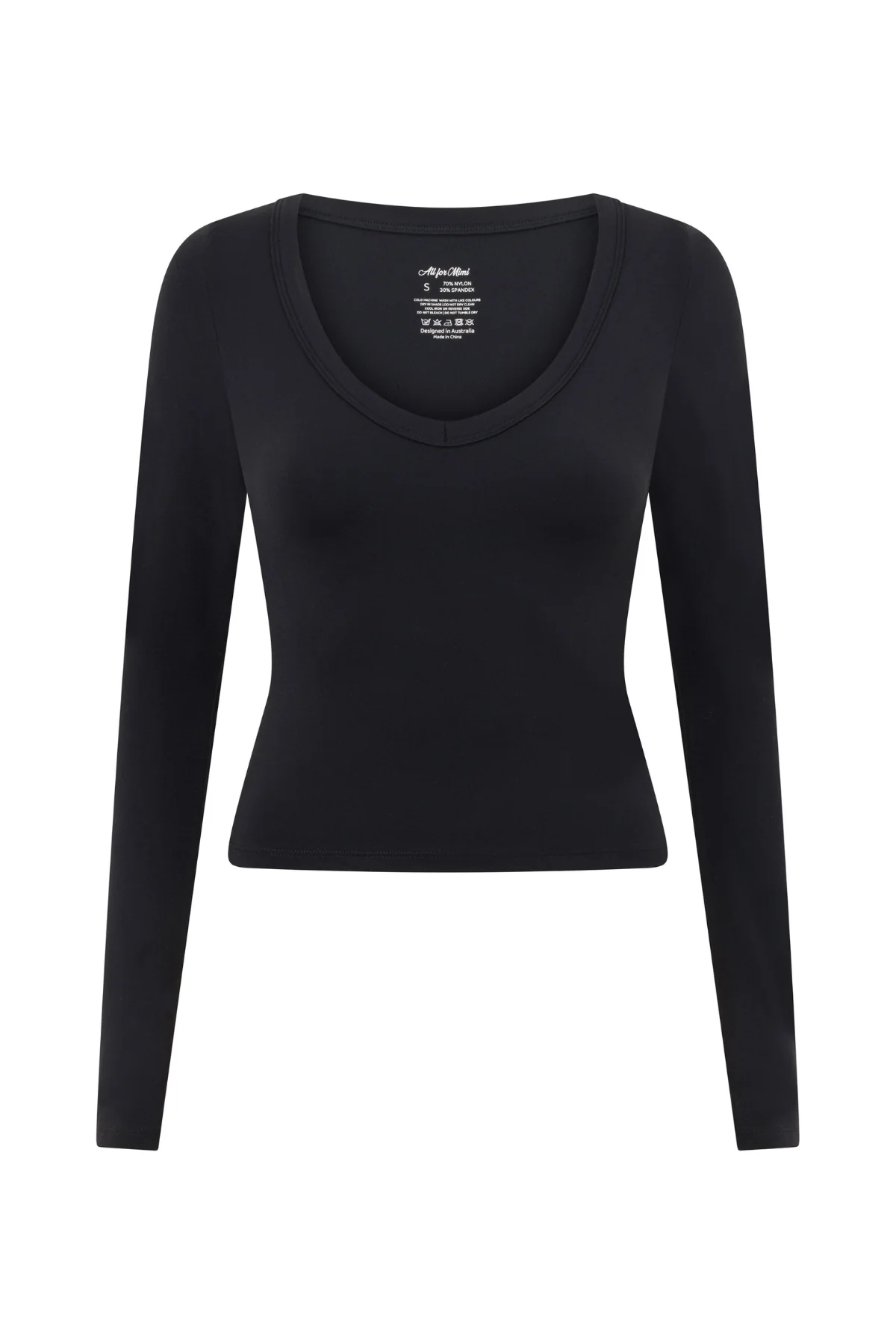 Black Scoop Front Long Sleeve - Image 7