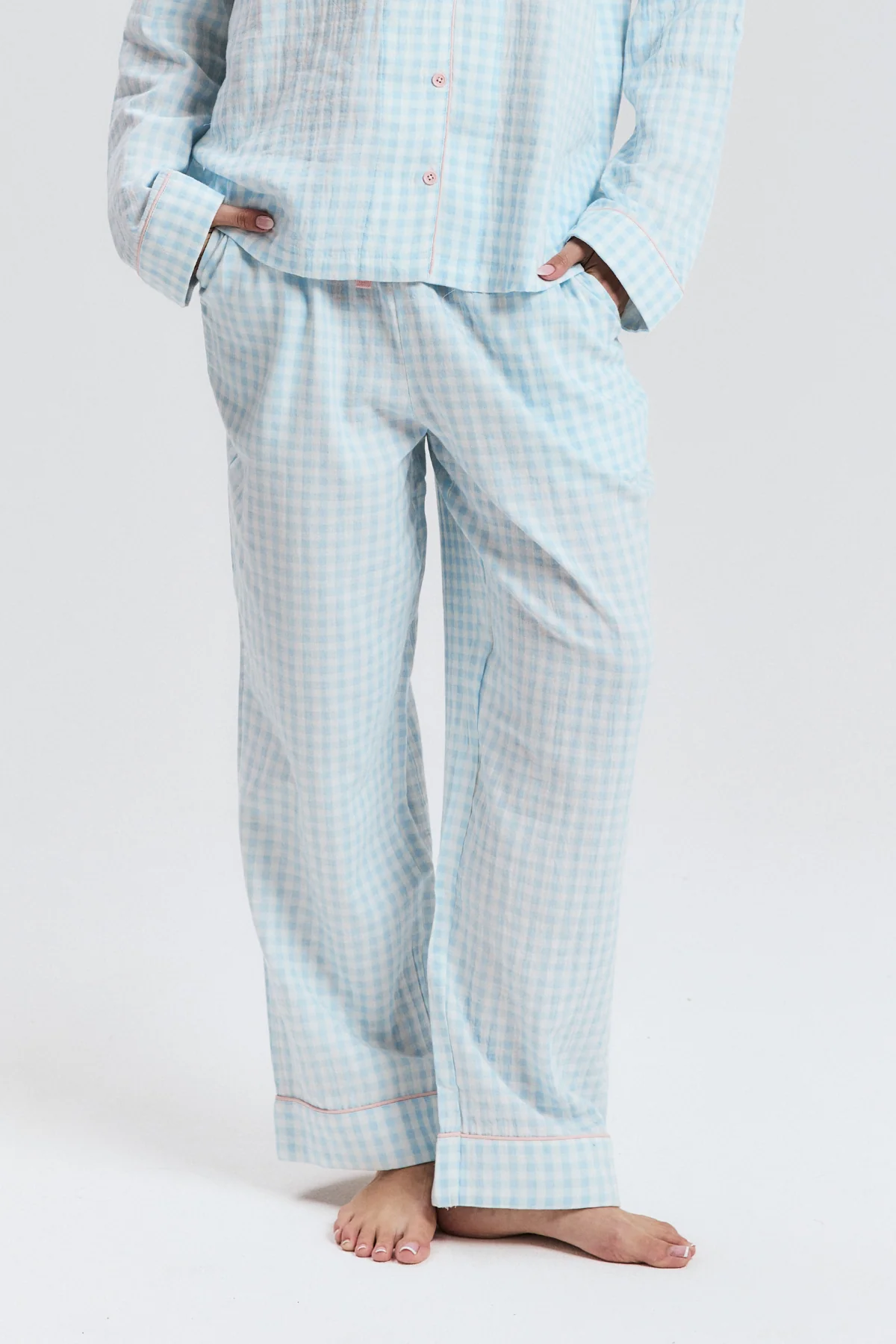 Blue Gingham Long PJ Pant - Image 3