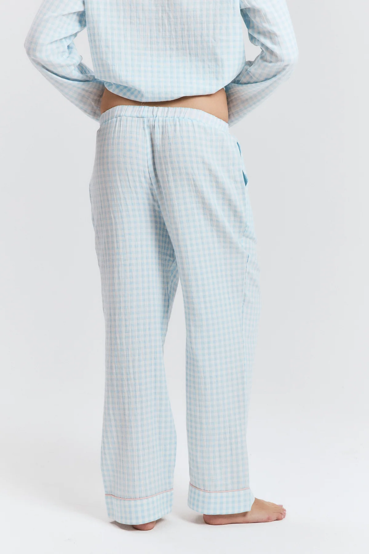 Blue Gingham Long PJ Pant - Image 4