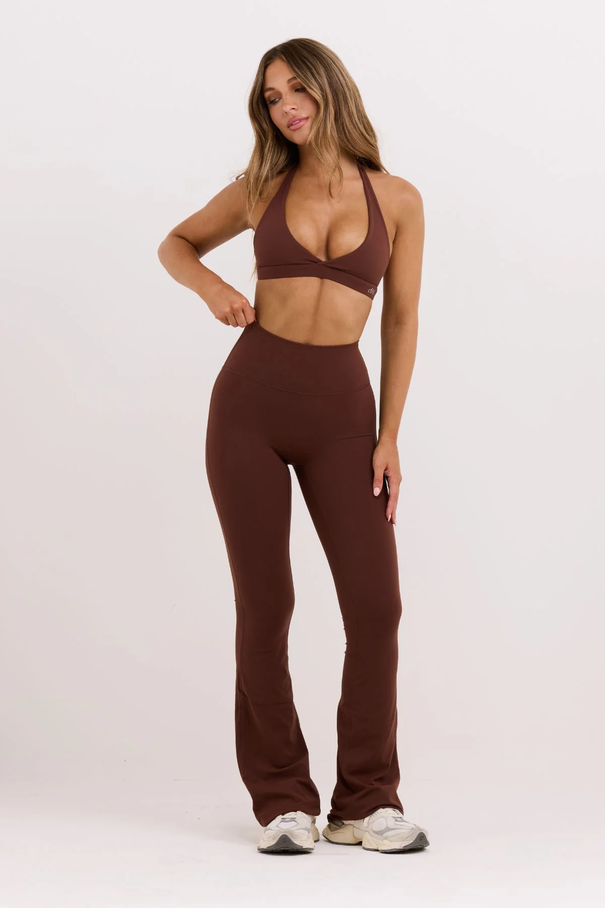 Brown Subtle Scrunch Flared Legging - Image 7