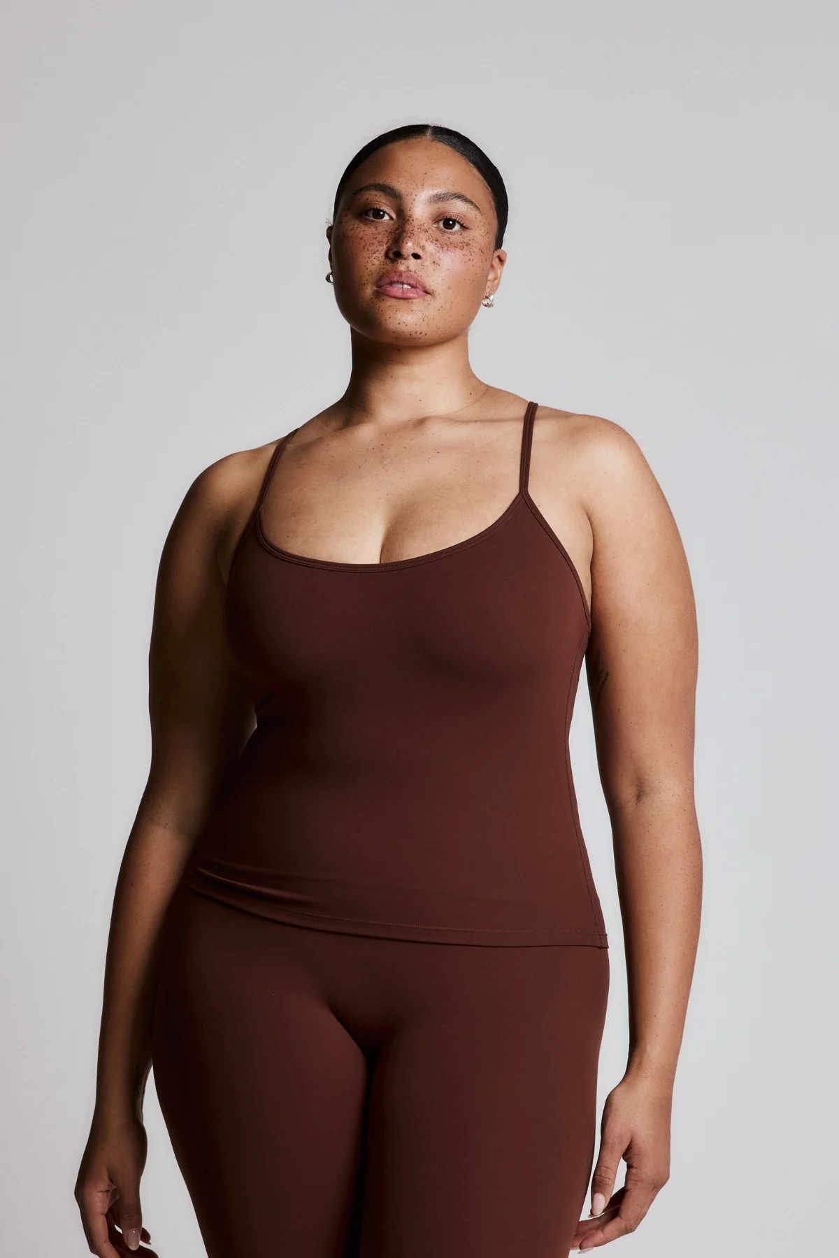 Brown Thin Strap Racerback Tank - Image 5