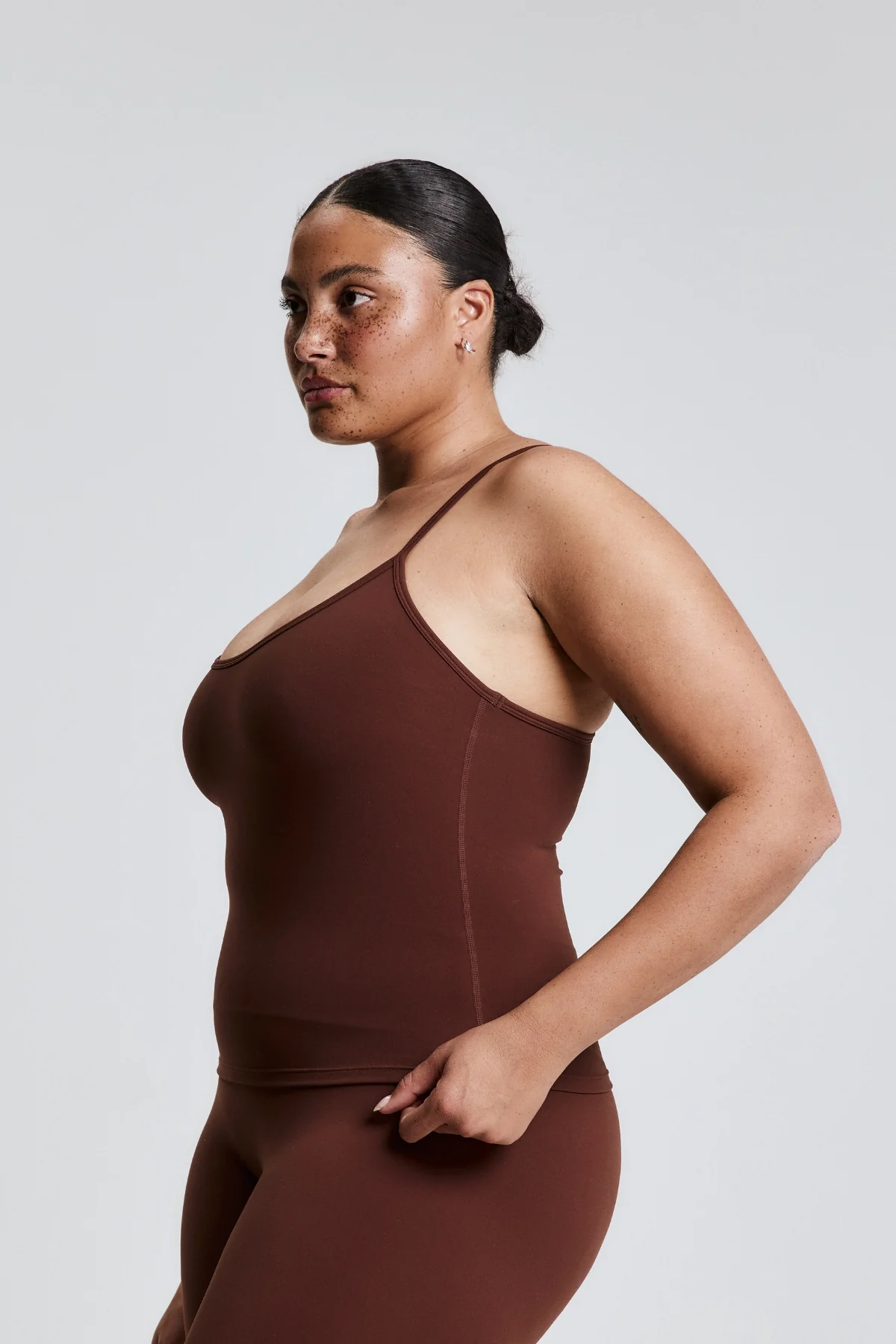 Brown Thin Strap Racerback Tank - Image 6