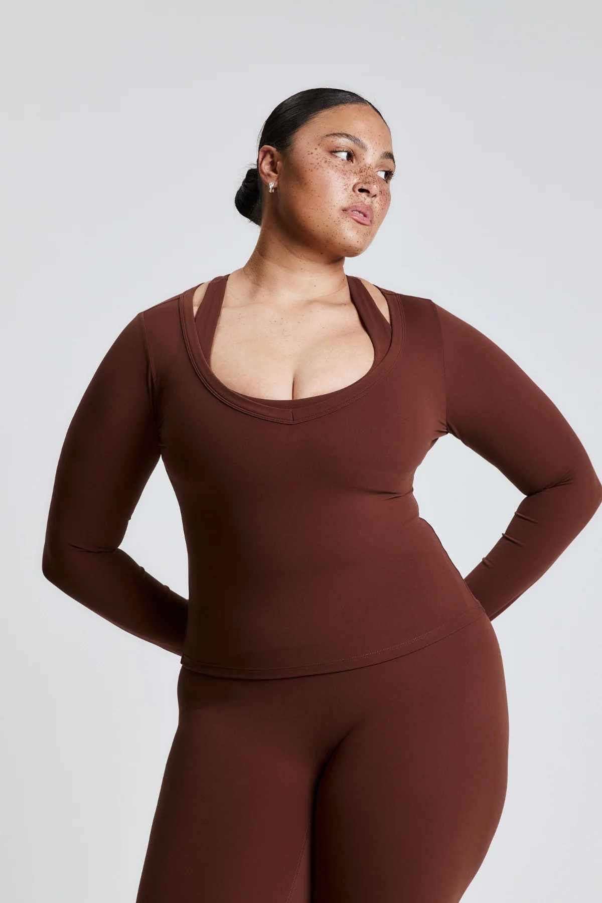Brown Scoop Front Long Sleeve - Image 4