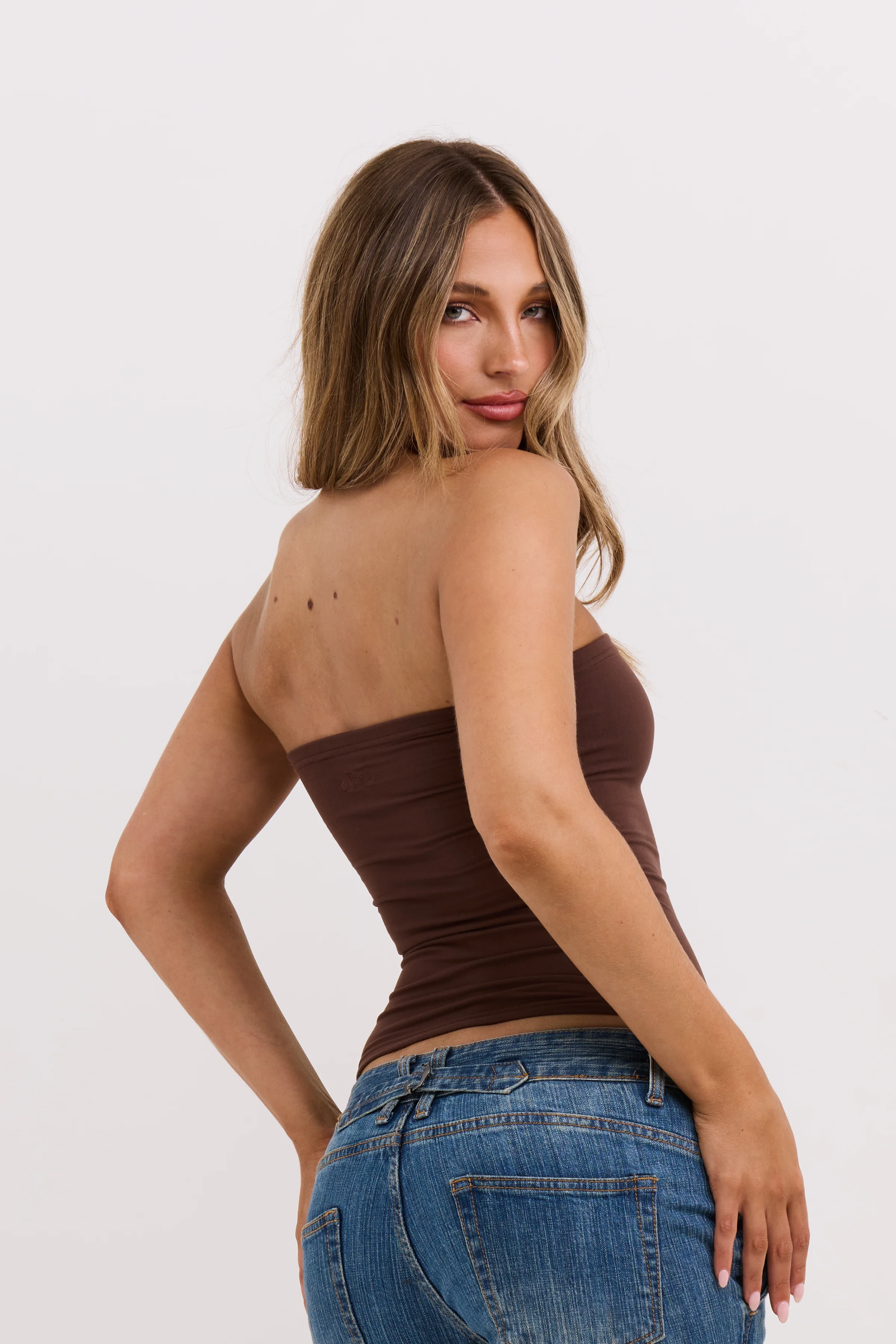 Espresso Strapless Tank Top - Image 4