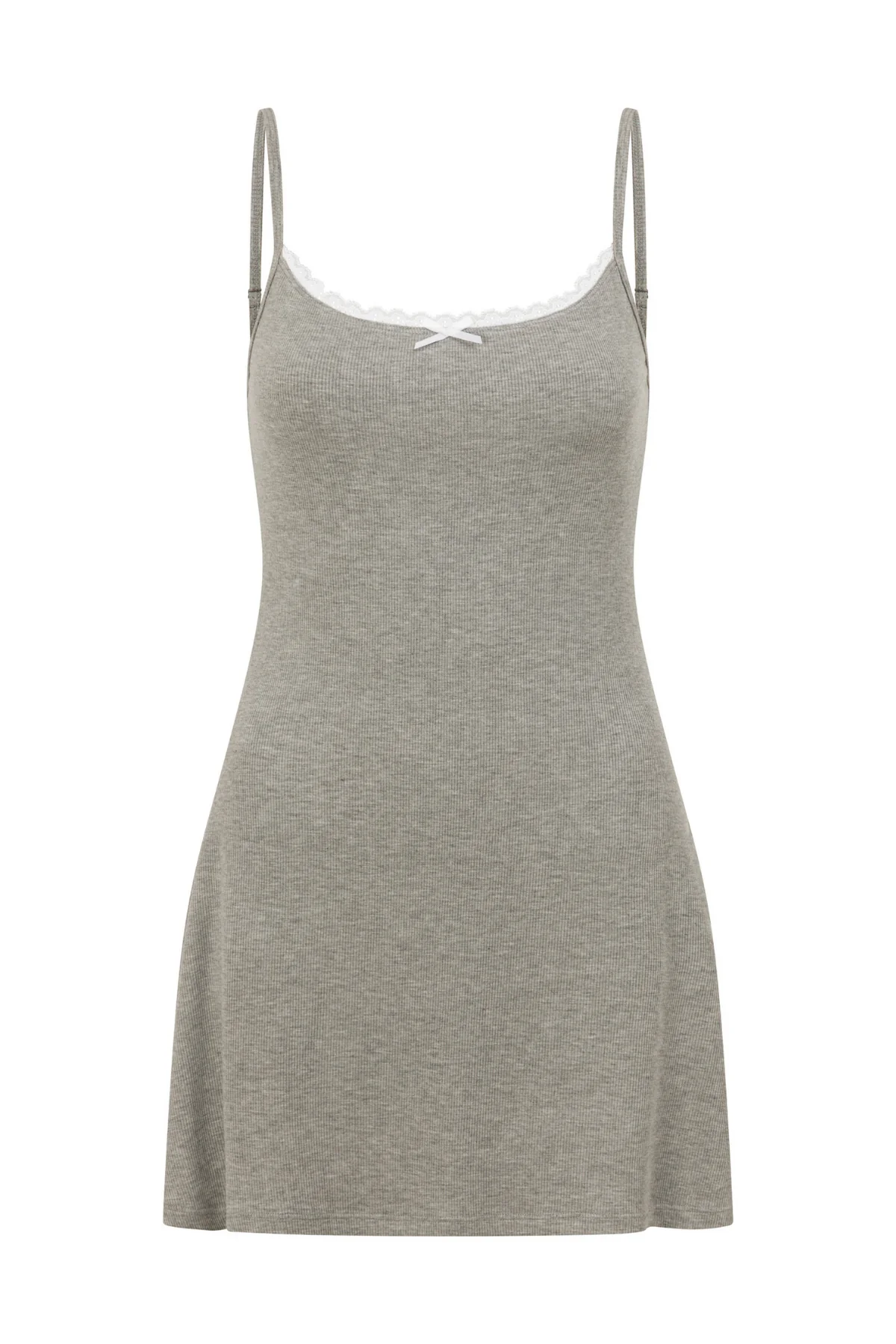Grey Ribbed PJ Nightie - Image 9