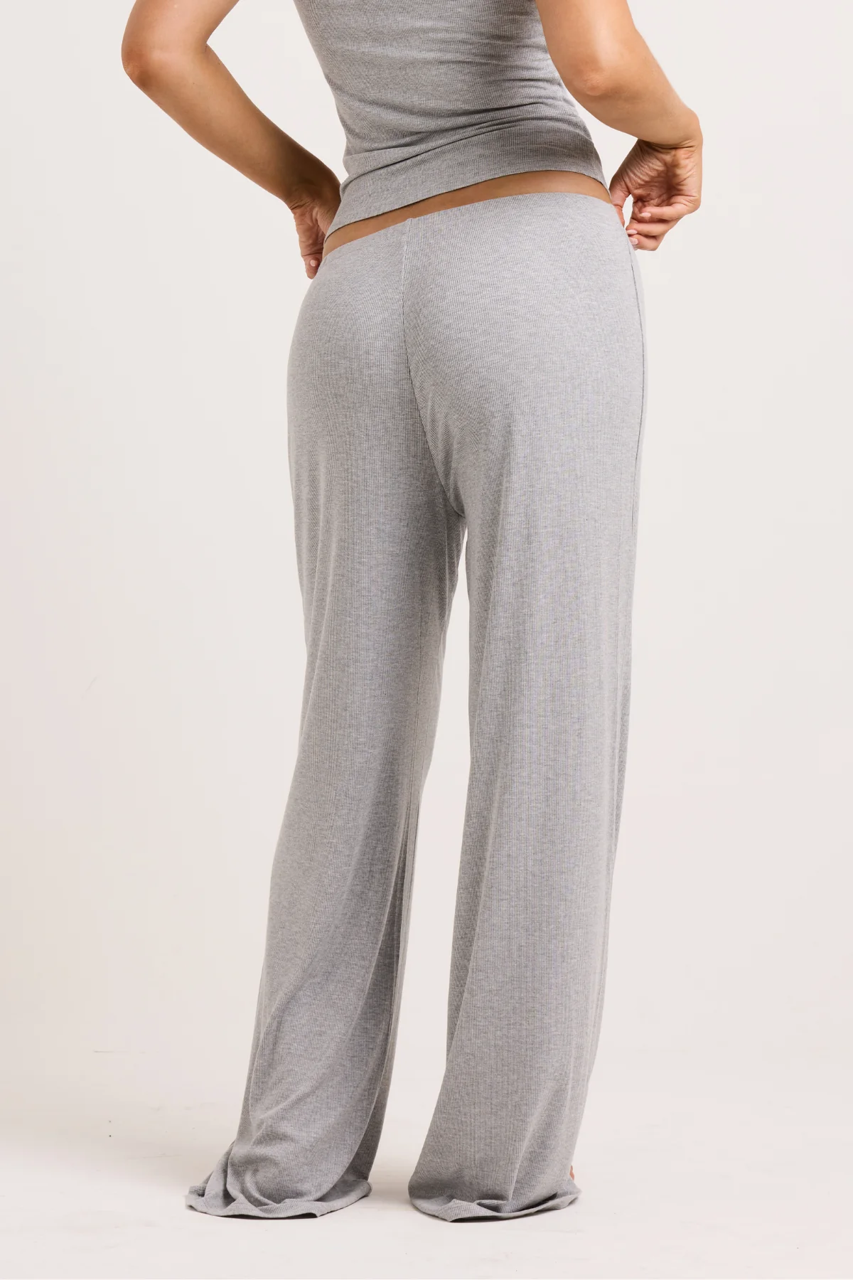 Grey Ribbed PJ Pant - Image 4
