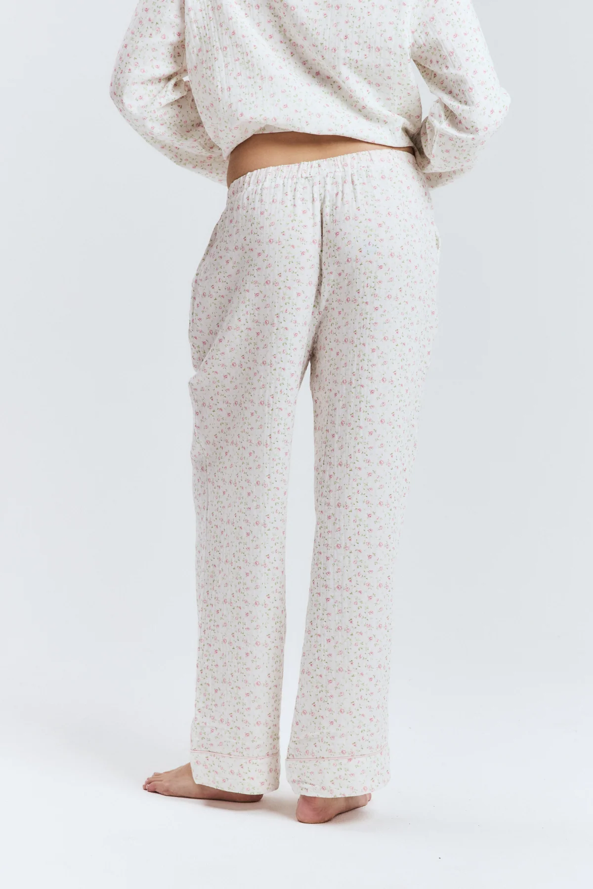 Pink Floral Long PJ Pants - Image 4