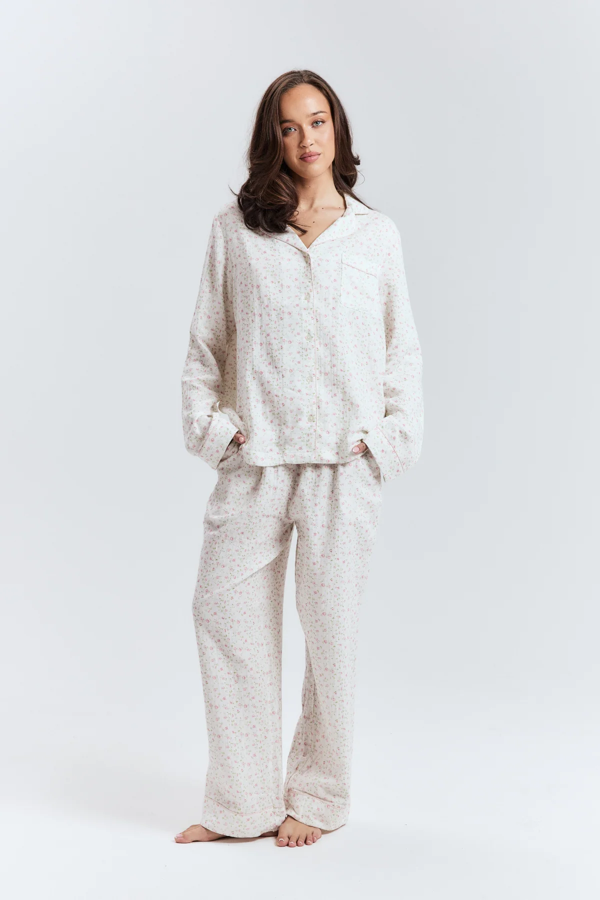 Pink Floral Long PJ Pants - Image 5