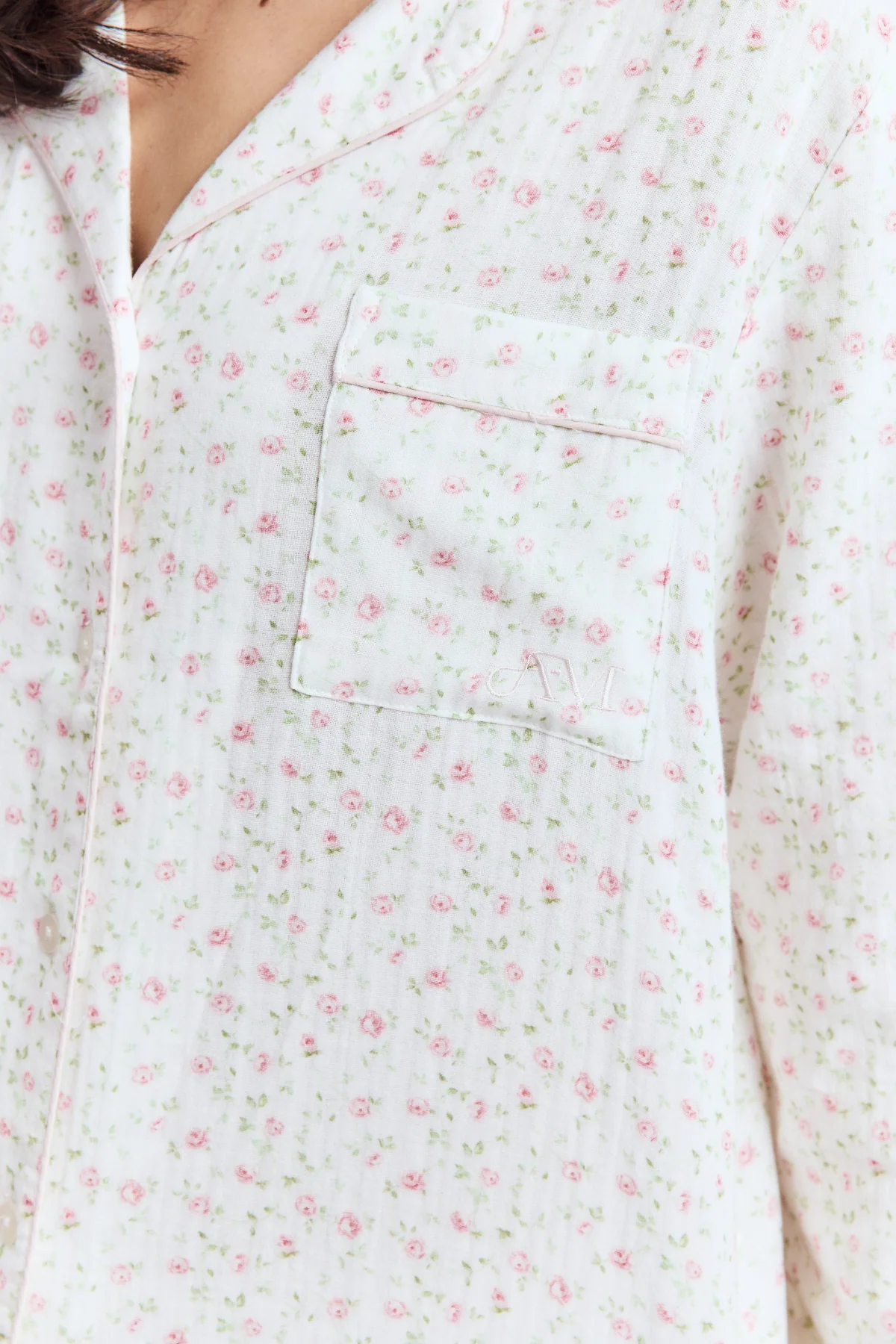 Pink Floral Long PJ Top - Image 5