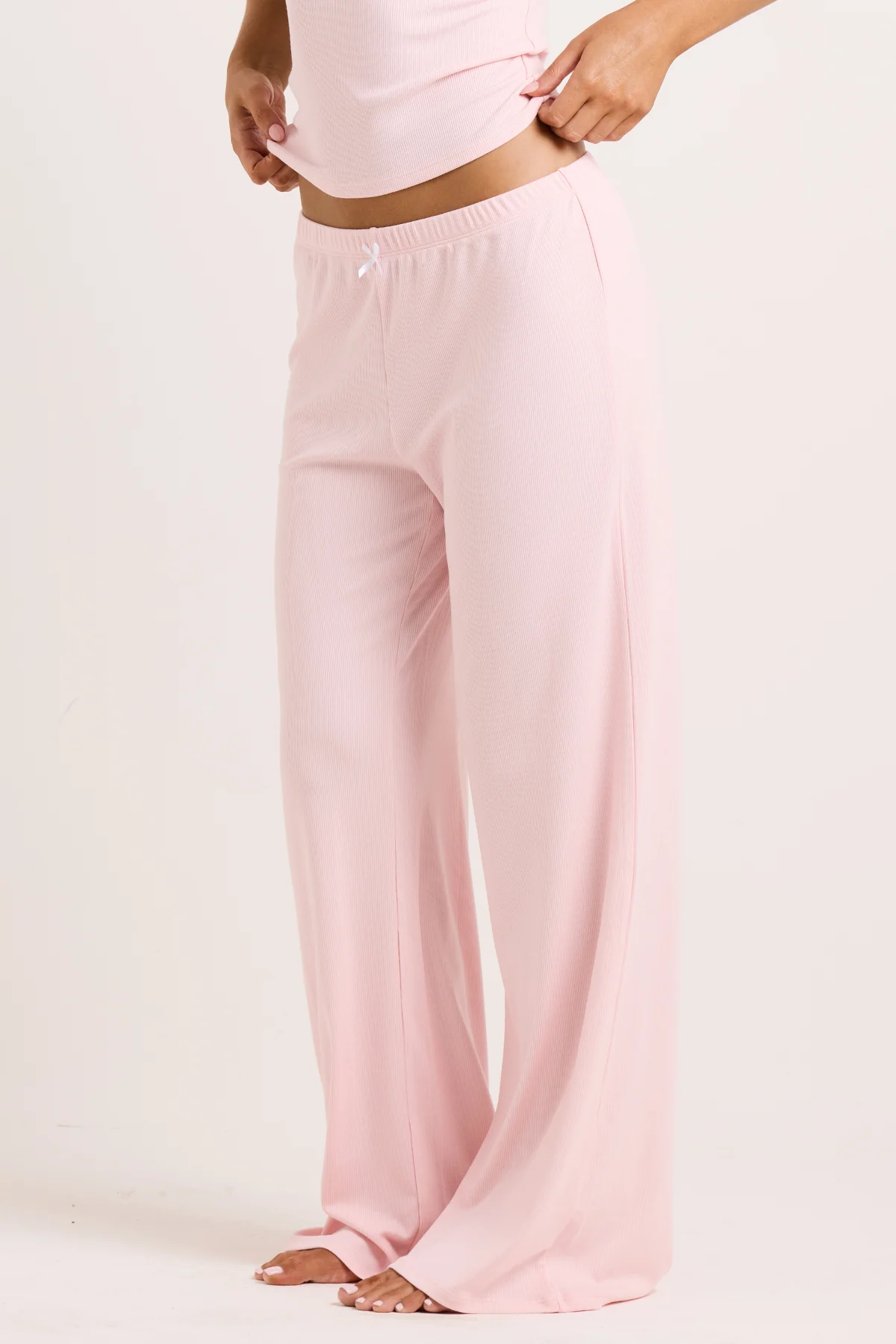 Pink Ribbed PJ Pant - Image 3