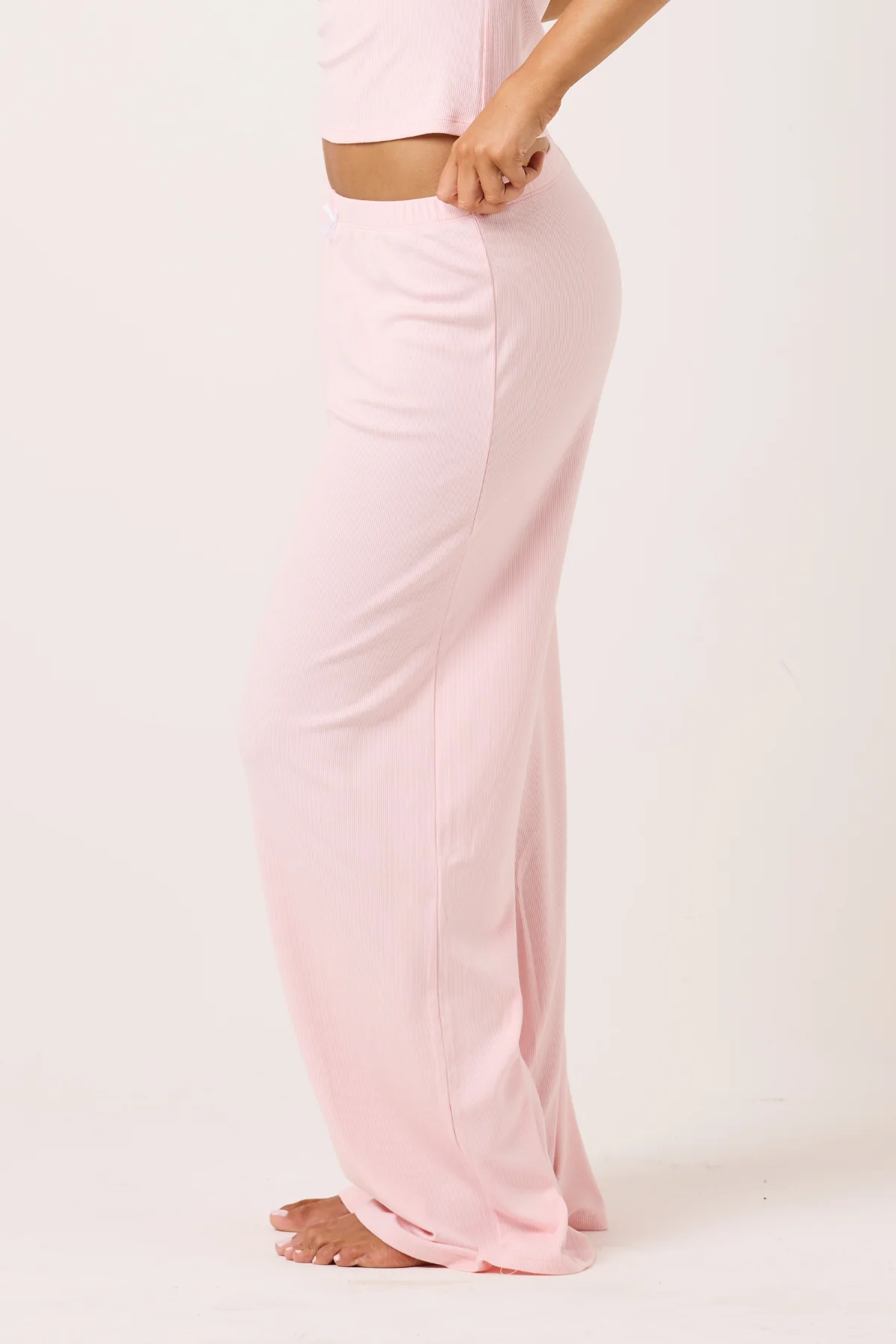 Pink Ribbed PJ Pant - Image 4