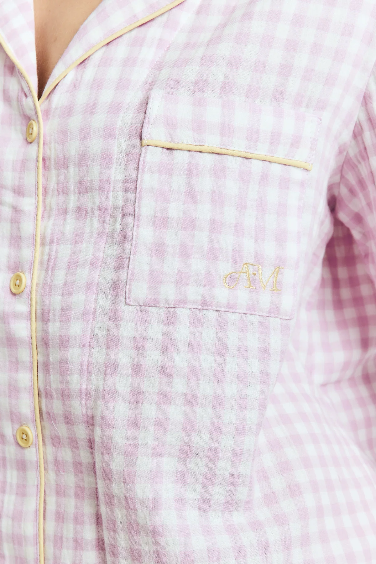 Purple Gingham Long PJ Top - Image 3
