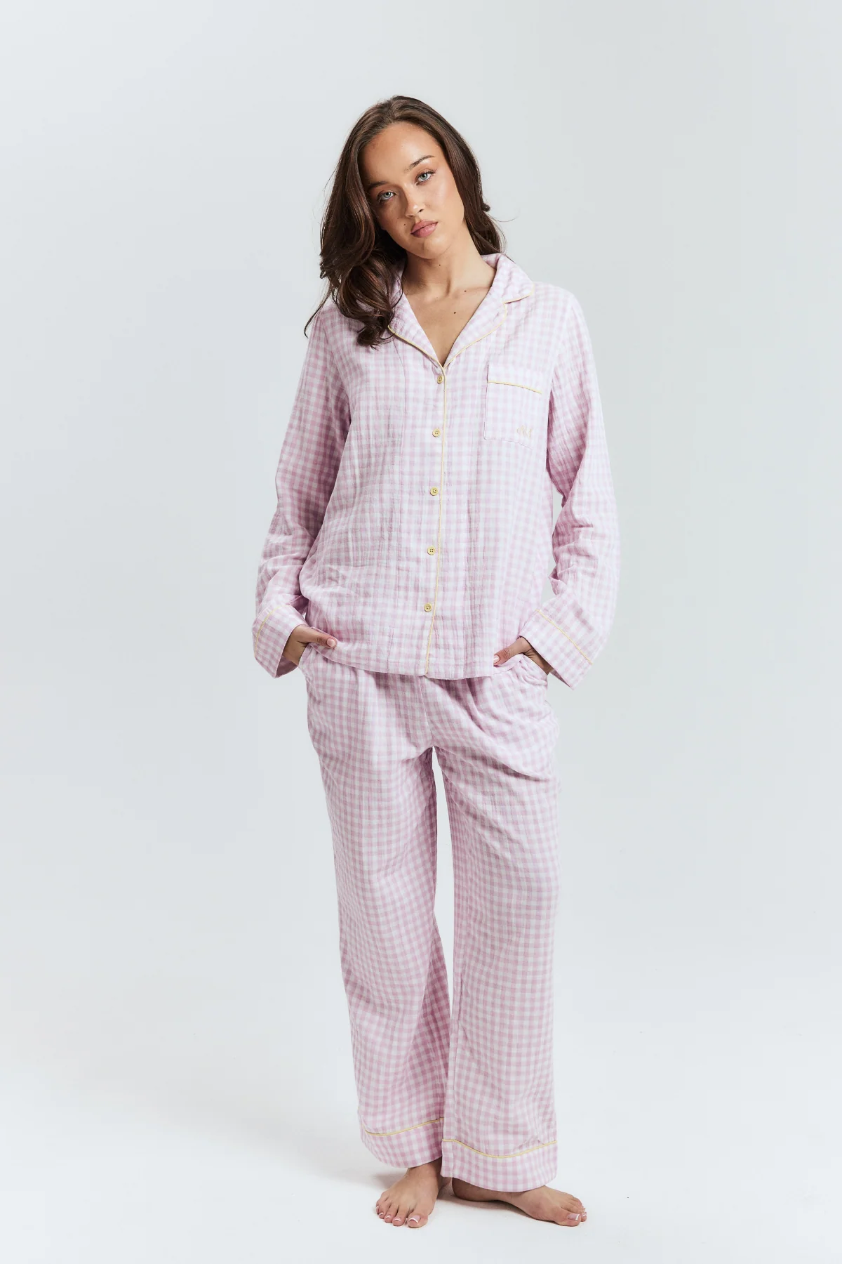 Purple Gingham Long PJ Top - Image 5
