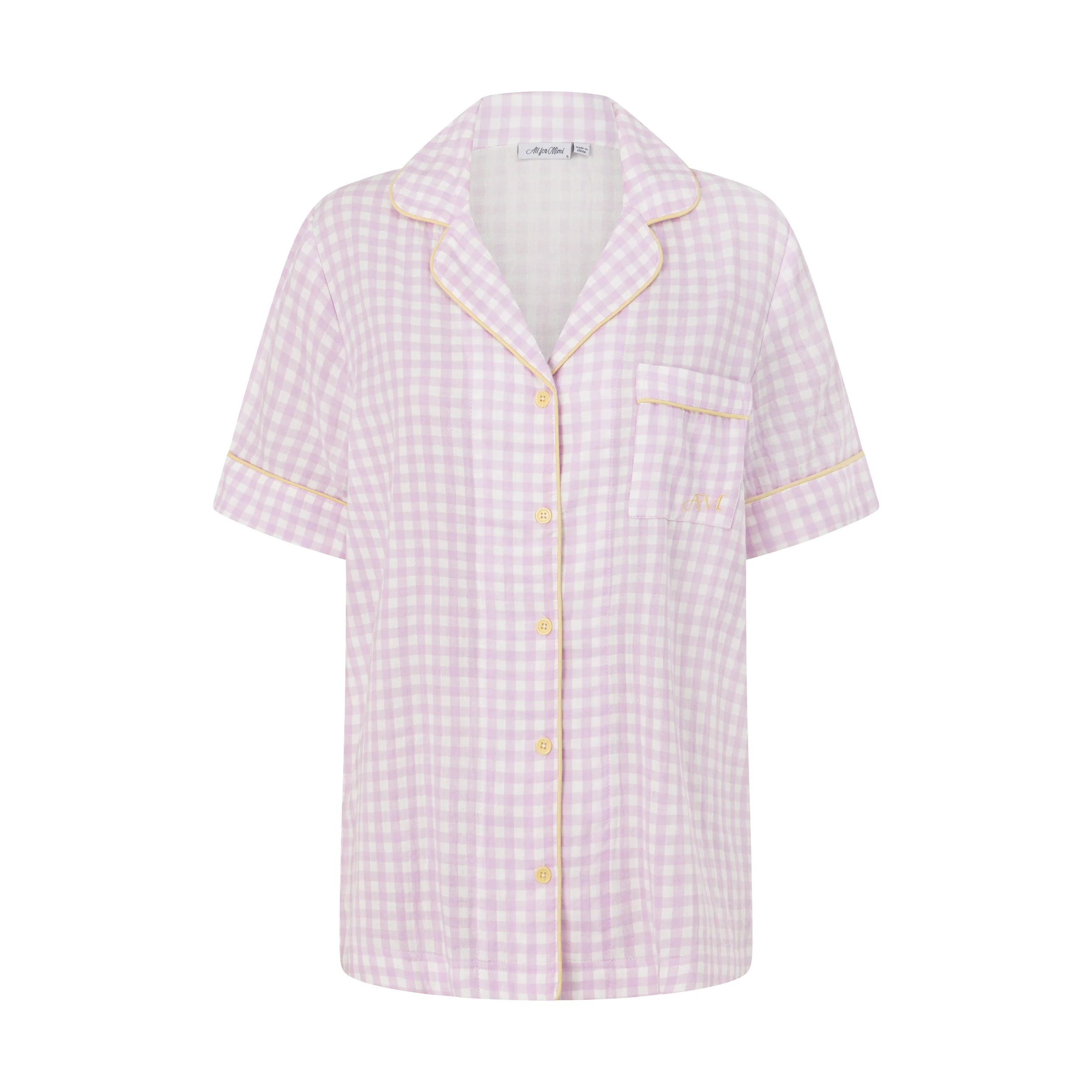 Purple Gingham Short PJ Top - Image 6