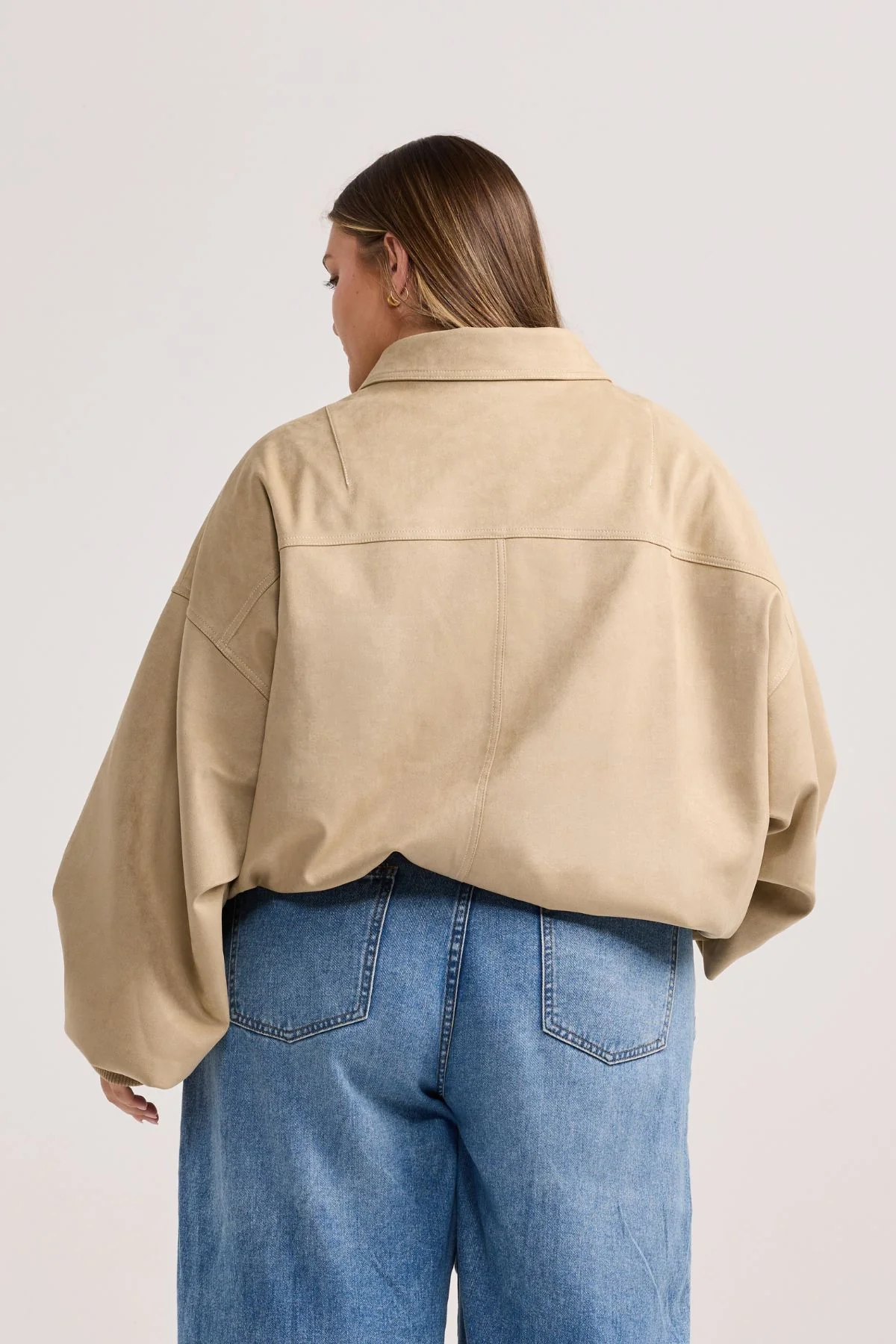 Sand Faux Suede Harper Jacket - Image 11