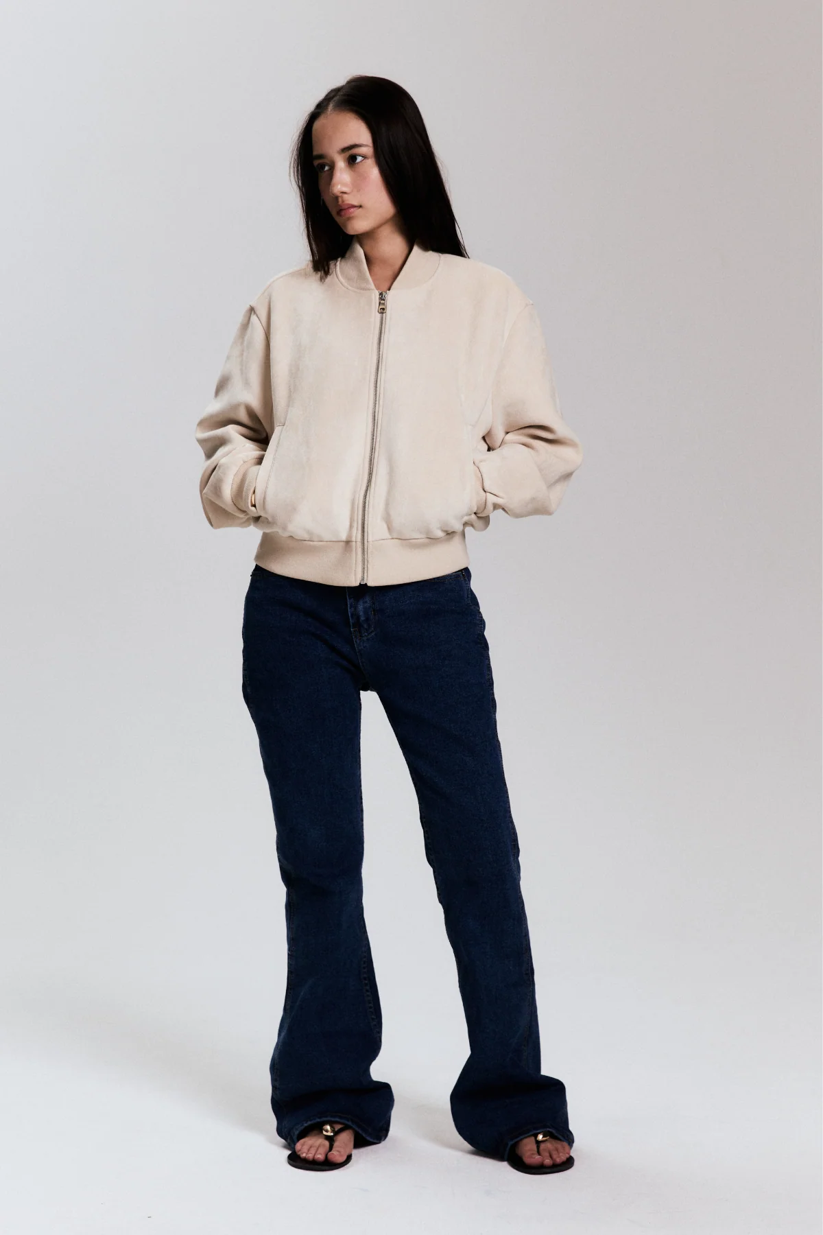 Vanilla Faux Suede Bomber - Image 6