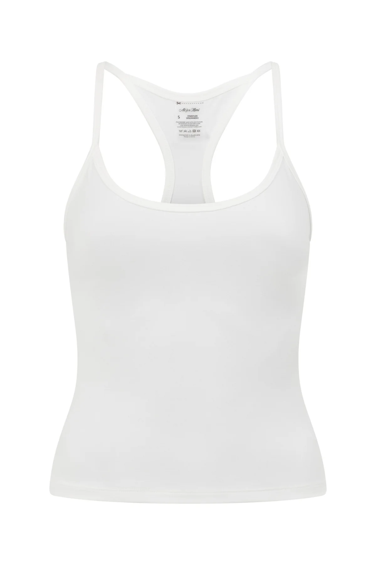 White Thin Strap Racerback Tank - Image 5