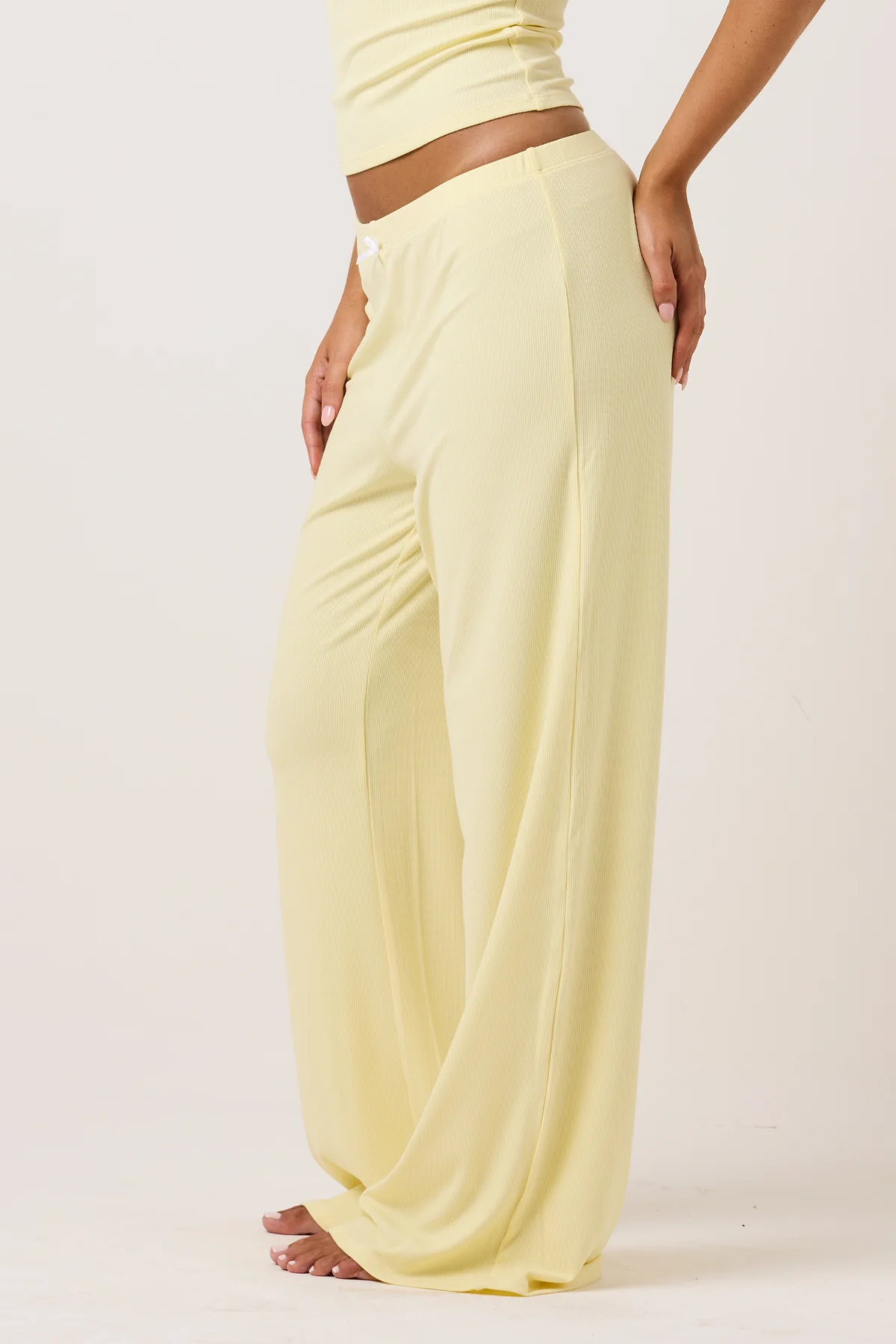 Yellow Ribbed PJ Pant - Image 4